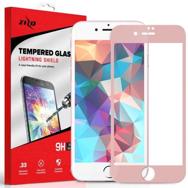Folie sticla iPhone 7 - Zizo HD Full Screen 3D cu rama Pink