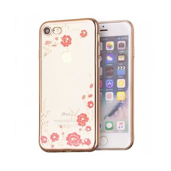 Husa iPhone 7 / iPhone 8 - Bloomy Flower Gold