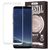 Pachet Folie sticla Samsung Galaxy S8 si Husa silicon Ultra Slim - Remax Crystal Glass Full Screen 3D White