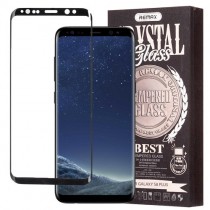 Pachet Folie sticla Samsung Galaxy S8 Plus si Husa silicon Ultra Slim - Remax Crystal Glass Full Screen 3D Black