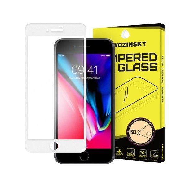 Folie sticla iPhone 8 - Wozinsky PRO+ 5D Full Screen cu rama White
