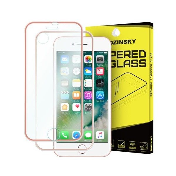 Folie sticla iPhone 7 / iPhone 8 Fata+Spate - Wozinsky Full Screen cu rama aluminiu Pink