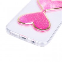 Husa Samsung Galaxy S7 - Heart Sandglass Liquid Case Pink